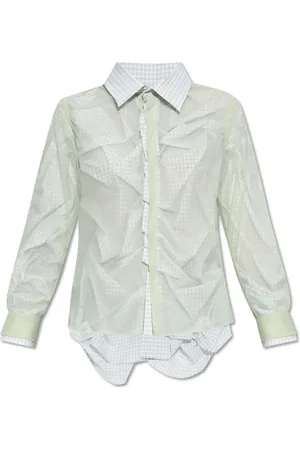Maison Margiela Bluser & Skjorter, Dame, Grøn, XS, Bomuld, Ternemønster skjorte