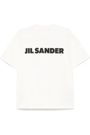Jil Sander Top, Dame, Hvid, S, Bomuld, Logo T-shirt