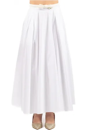 Elisabetta Franchi Nederdel, Dame, Hvid, L, Elegant Sort Nederdel