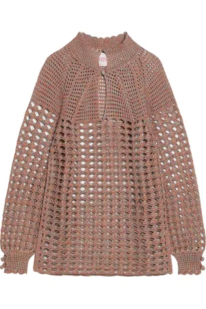 VALENTINO GARAVANI Strik, Herre, Brun, M, Rund Hals Skjorte