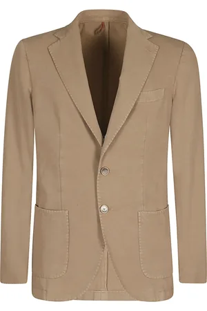 Biagio Santaniello Jakke, Herre, Brun, L, Bomuld, Høj Twist Bomuld Gabardine Jakke