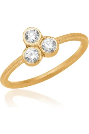 Frk Lisberg Tilbehør, Dame, Gul, 52 MM, Klassisk 14 karat forgyldt ring med zirkonia