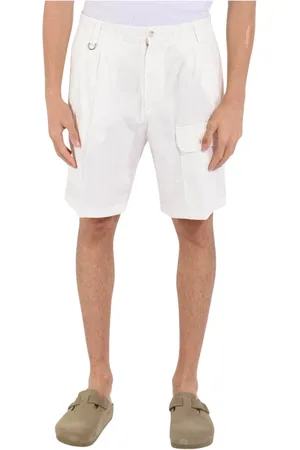 Paolo Pecora Shorts, Herre, Hvid, M, Bomuld, Bomuld Bermuda Shorts med lommer