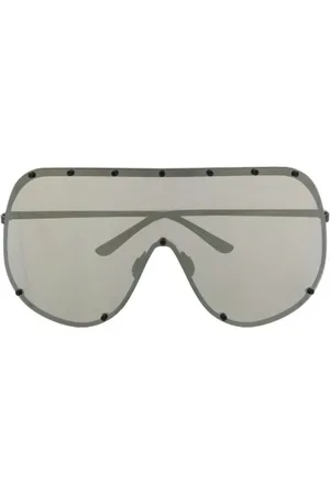 Rick Owens Tilbehør, unisex, Sort, ONE SIZE, Gold Shield Solbriller