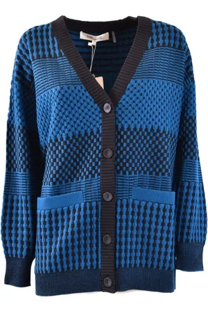Diane von Furstenberg Strik, Dame, Blå, M, Uld, Stilfulde Sweaters til enhver lejlighed