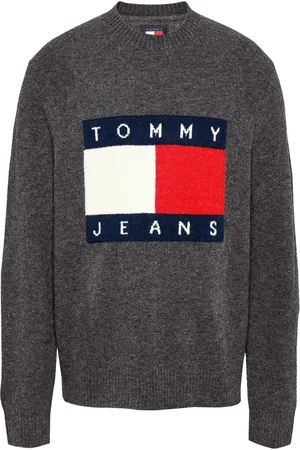 Tommy Hilfiger Strik, Herre, Grå, L, Uld, Stilfulde Sweaters til et Trendy Look