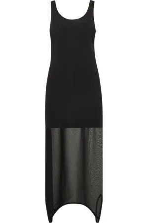 Fendi Kjole, Dame, Sort, S, Sort silkekjole med asymmetrisk kant
