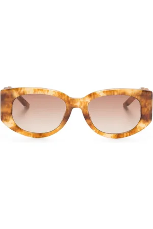 Casablanca Tilbehør, Dame, Flerfarvet, ONE SIZE, Uld, Brun og Guld Solbriller Stilfuldt Design