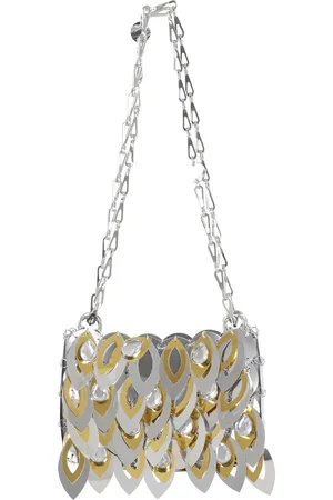 Paco rabanne Taske, Dame, Grå, ONE SIZE, Uld, Sølv Teardrop Paillet Håndtaske