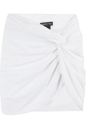FEDERICA TOSI Nederdel, Dame, Hvid, M, Kort hvid pareo nederdel cover-up