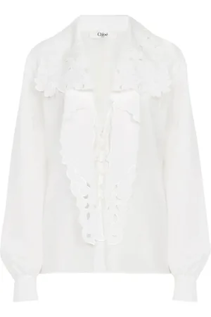 Chloé Bluser & Skjorter, Dame, Hvid, S, Bomuld, Hvid Bomuldsskjorte Elegant Alsidig