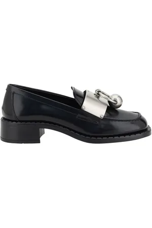 Prada Sko, Dame, Sort, 37 EU, Læder, Læder Loafers med Blokhæl