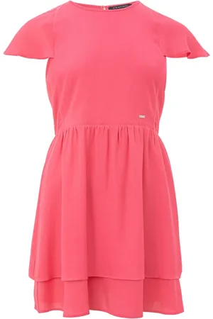 Armani Exchange Kjole, Dame, Lyserød, XS, Fuchsia Mini Kjole med Rynke