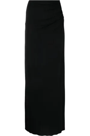 MAGDA BUTRYM Nederdel, Dame, Sort, M, Sort maxinederdel med udskæringsdesign
