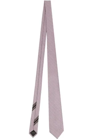 BRIONI Tilbehør, Herre, Lyserød, ONE SIZE, Silke Jacquard Mikro Mønster Slips