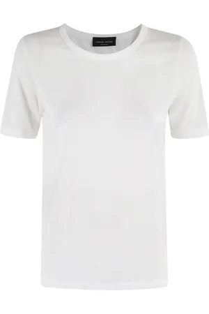 Roberto Collina Top, Dame, Hvid, S, Bomuld, Hvid Stretch T-shirt Kortærmet Regular Fit