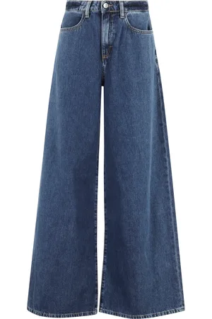 Icon Denim Jeans, Dame, Blå, W25, Bomuld, Blå Wide Leg Jeans med Lommer