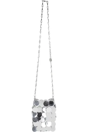 Paco rabanne Taske, Dame, Grå, ONE SIZE, Uld, Sølv Sparkle Mini Skuldertaske