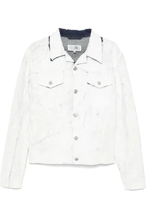 Maison Margiela Jakke, Herre, Hvid, M, Denim, Hvid Knappet overtøj med lommer
