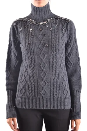 Pinko Strik, Dame, Grå, M, Uld, Stilfulde Sweaters til enhver lejlighed