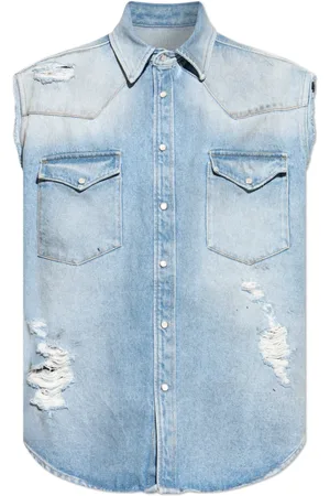 Maison Margiela Skjorte, Herre, Blå, S, Denim, Denim skjorte