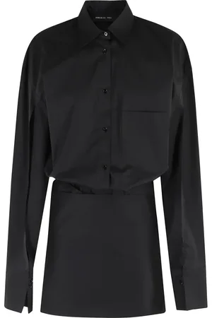 FEDERICA TOSI Kjole, Dame, Sort, 2XS, Bomuld, Sort Bomuld Mini Pareo Kjole