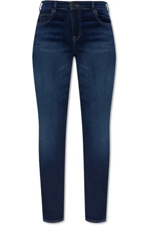 Emporio Armani Jeans, Dame, Blå, W31, Bomuld, Jeans med tapered ben