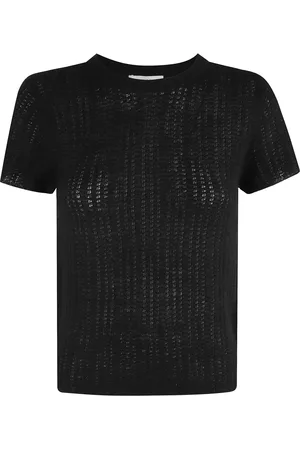 Vince Top, Dame, Sort, M, Cashmere, Sort Vaffel Strik Crew Neck Sweater