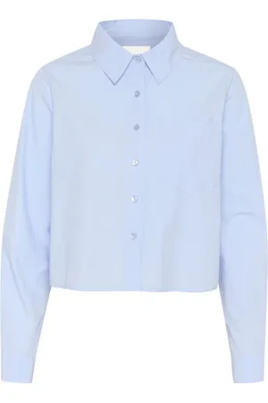 My Essential Wardrobe Bluser & Skjorter, Dame, Blå, S, Kort Skjorte Kentucky
