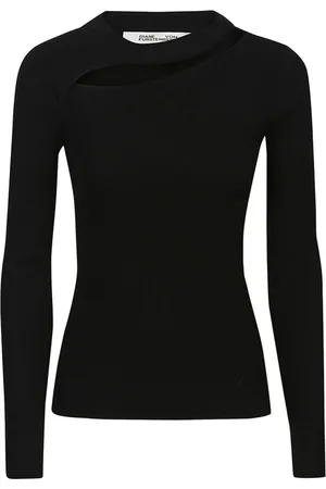Diane von Furstenberg Top, Dame, Sort, M, Uld, Stilfulde Toppe til enhver lejlighed
