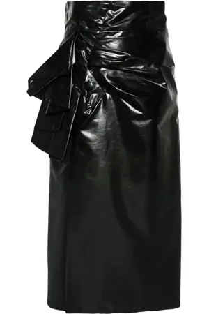 Maison Margiela Nederdel, Dame, Sort, S, Midi Nederdel med Sidelommedetalje