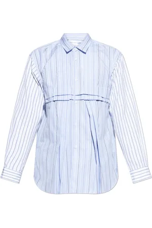 Comme des Garçons Skjorte, Herre, Blå, XS, Bomuld, Skjorte med stribet mønster