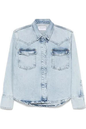 Icon Denim Bluser & Skjorter, Dame, Blå, M, Uld, Klar Blå Stilfuld Denim Skjorte