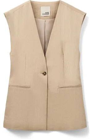 Sofie Schnoor Jakke, Dame, , M, Elegant V-hals Vest Natur