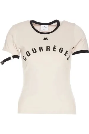 Courrèges Top, Dame, , L, Uld, Stilfuldt T-shirt i B093 farve