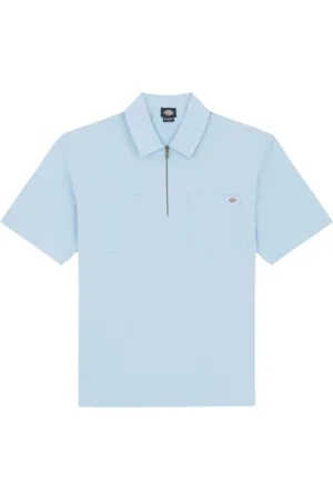 Dickies Top, Herre, Blå, L, Bomuld, Ranch QZ Skjorte - Kortærmet