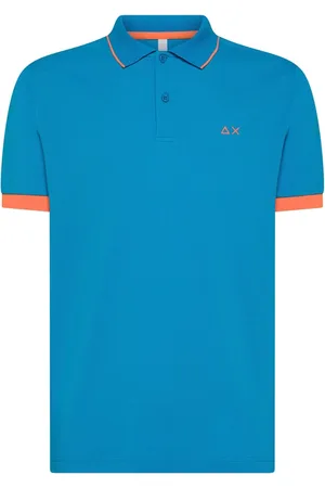 sun68 Top, Herre, Blå, 3XL, Bomuld, Stribet polo med fluorescerende accenter