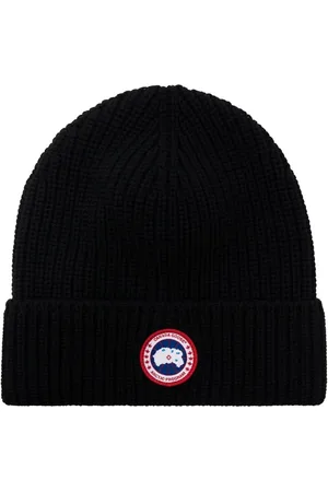 Canada Goose Tilbehør, Herre, Sort, ONE SIZE, Uld, Stilfulde Beanies Huer til Alle Sæsoner