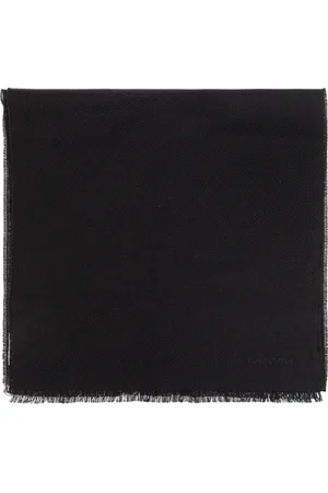 Lanvin Tilbehør, Dame, Sort, ONE SIZE, Uld, Tørklæde med broderet logo