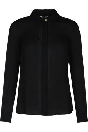 Elisabetta Franchi Bluser & Skjorter, Dame, Sort, S, Logo Detalje Skjorte