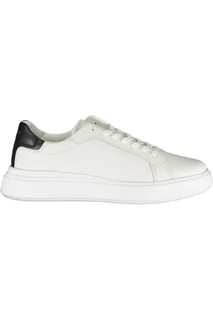 Calvin Klein Sko, Herre, Hvid, 41 EU, Læder, HvidSort Platform Sneaker med Kontrastdetaljer