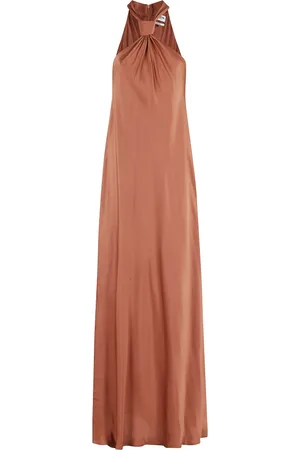 Essentiel Antwerp Kjole, Dame, Brun, M, Bronze Knude Maxikjole