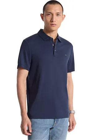 Michael Kors Top, Herre, Blå, 2XL, Bomuld, Klassisk Polo Skjorte