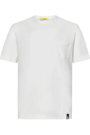 DRUMOHR Top, Herre, Hvid, S, Bomuld, Hvid Bomuld Jersey T-Shirt med Brystlomme