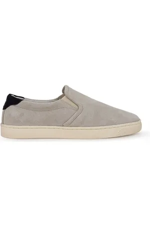 Brunello Cucinelli Sko, Herre, , 43 EU, Læder, Grå Læder Sneaker Klassisk Stil