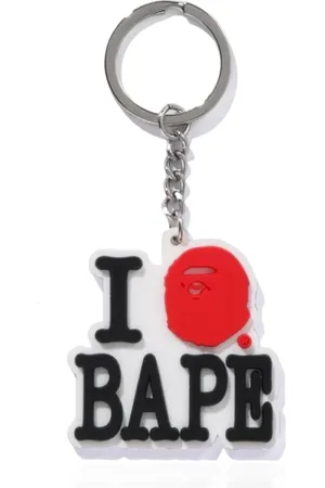 A Bathing Ape Tilbehør, Dame, Hvid, ONE SIZE, Nøglering med charm