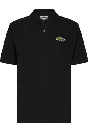 Lacoste Top, Herre, Sort, XS, Bomuld, Sort Polo Skjorte med Krokodille Badge