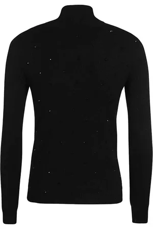 ERMANNO SCERVINO Strik, Dame, Sort, M, Uld, Stilfulde Sweaters til et Chic Look