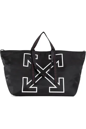 OFF-WHITE Taske, Herre, Sort, ONE SIZE, Læder, Heritage Day Tote med Logo Print