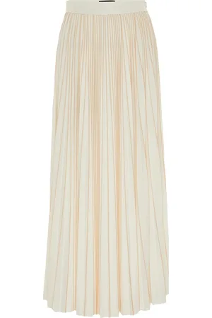 Fabiana Filippi Nederdel, Dame, , XS, Polyester, Hvid Plisseret A-linje Nederdel